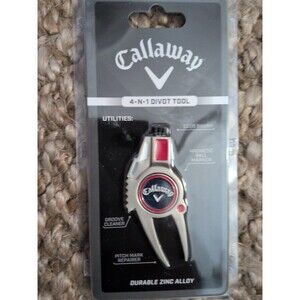 Callaway 4 in 1 Divot Repair Tool with Ball Marker and Club Brush Durable  Zinc